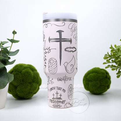 Stanley Christian Religious Tumbler with Lid and Straw