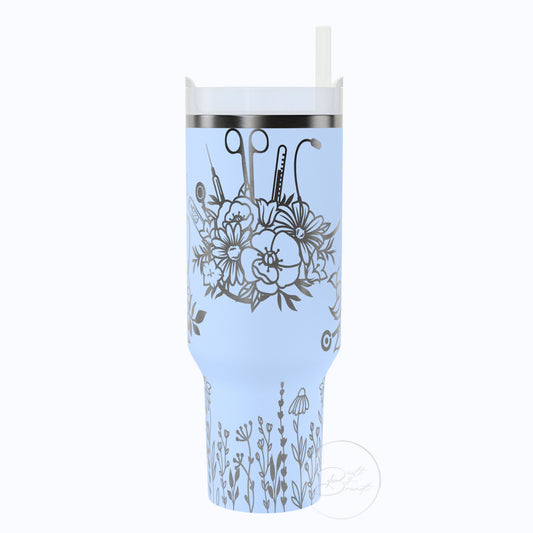 40oz Floral Medical Tumbler