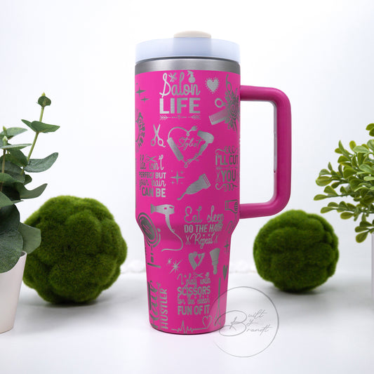 40oz Hairstylist Tumbler with Lid and Straw