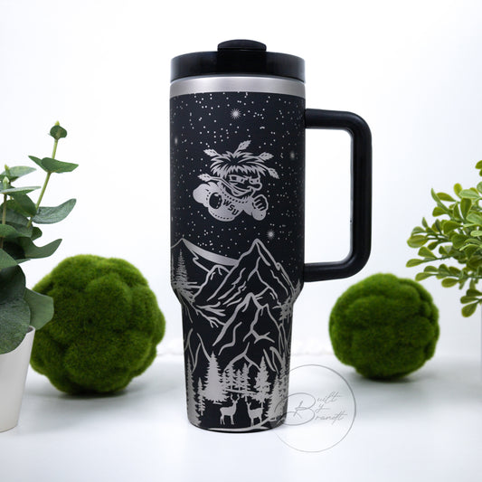 40oz WSU Nature Tumbler with Lid and Straw