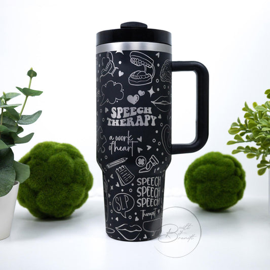 40oz Speech Therapy Tumbler With Lid and Straw