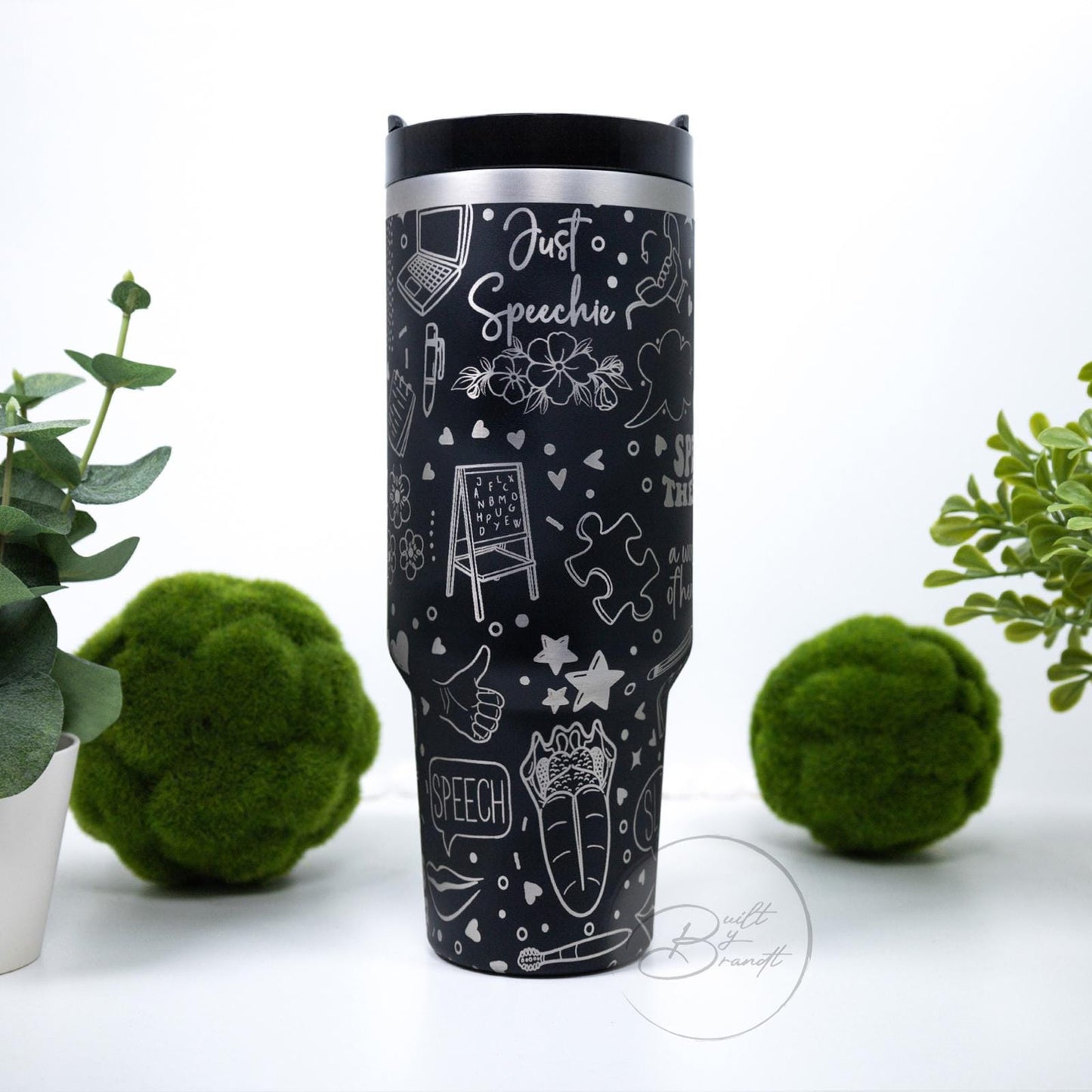 40oz Speech Therapy Tumbler With Lid and Straw