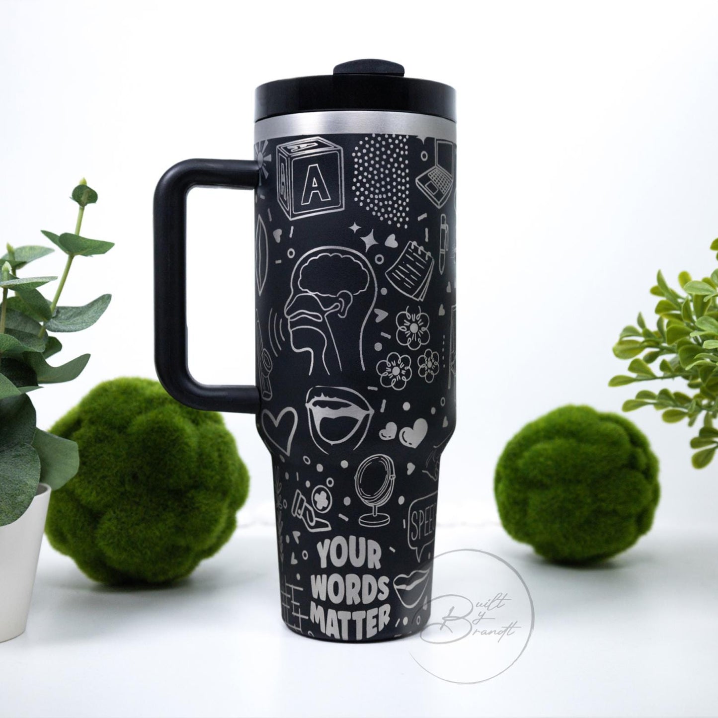 40oz Speech Therapy Tumbler With Lid and Straw